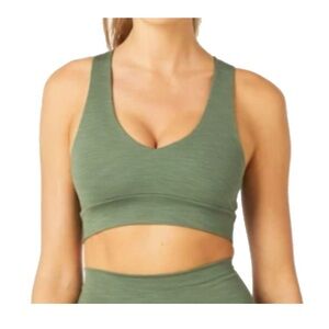 Beyond Yoga Heather Rib Full Mix Bralette Army Green Heather size S